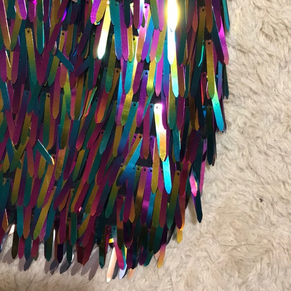 NWT Multicolor Fringe Sparkle Tube Top/Skirt Set - Picture 5 of 7